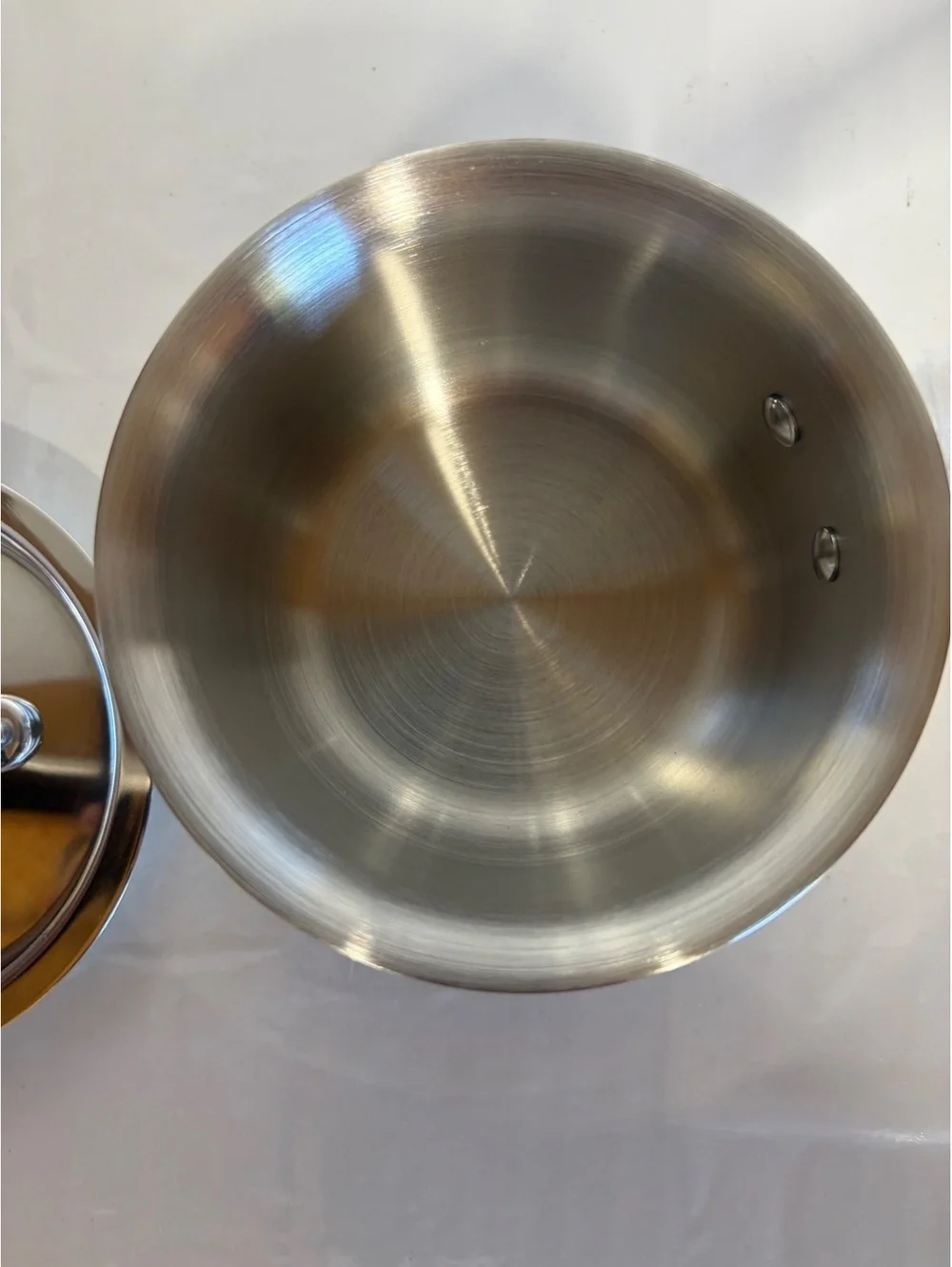 KC-Emier Stainless Steel Saucepan with Lid and White Handle